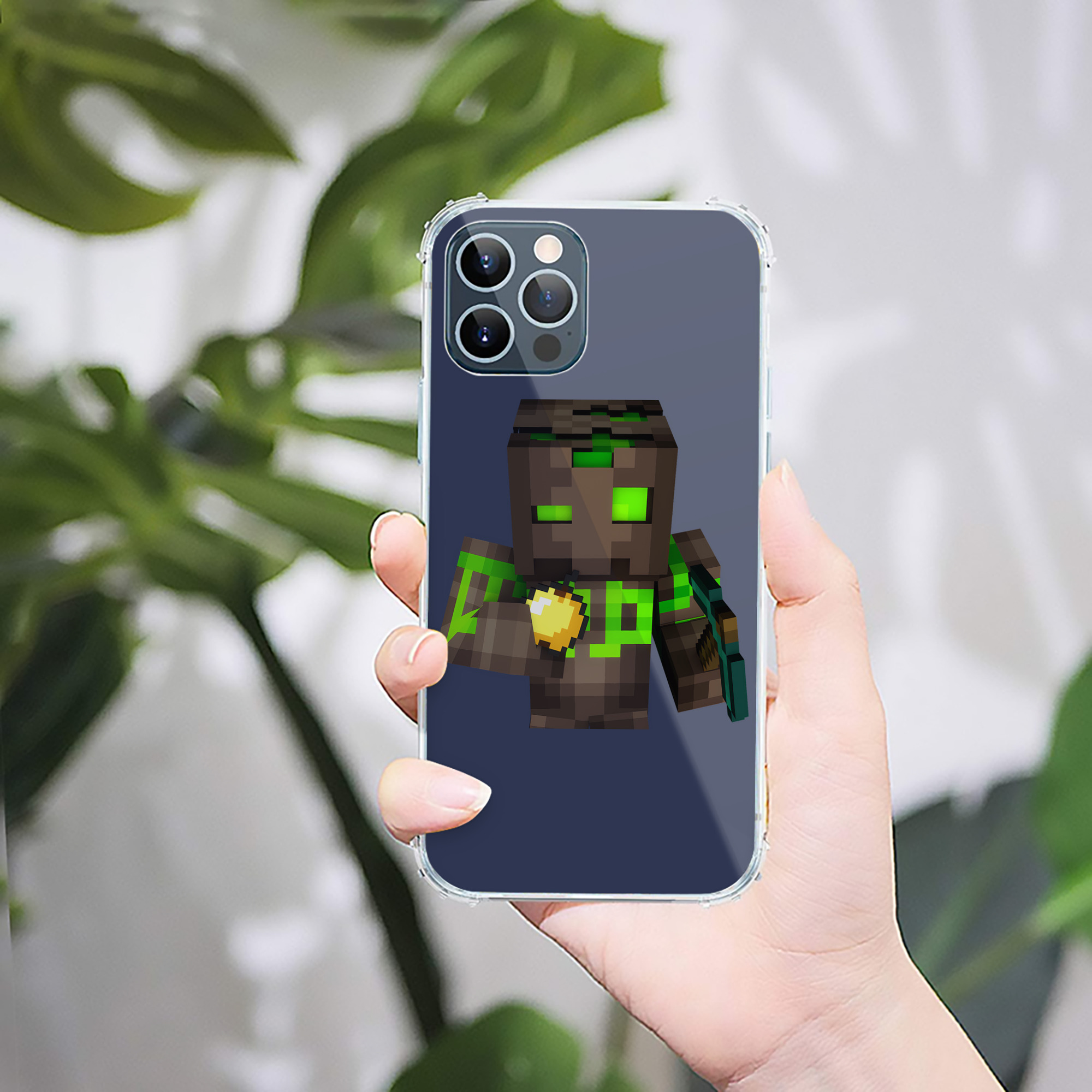 （画像用） マインクラフト ブロックの世界 Minecraft MC Block world 【iPhone 12シリーズ対応】透明スマホケース（クリアソフトケース）